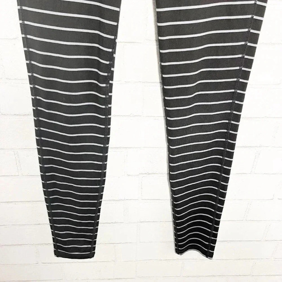 Athleta Black & Gray Striped High Rise Leggings, Size Small - Picture 3 of 6